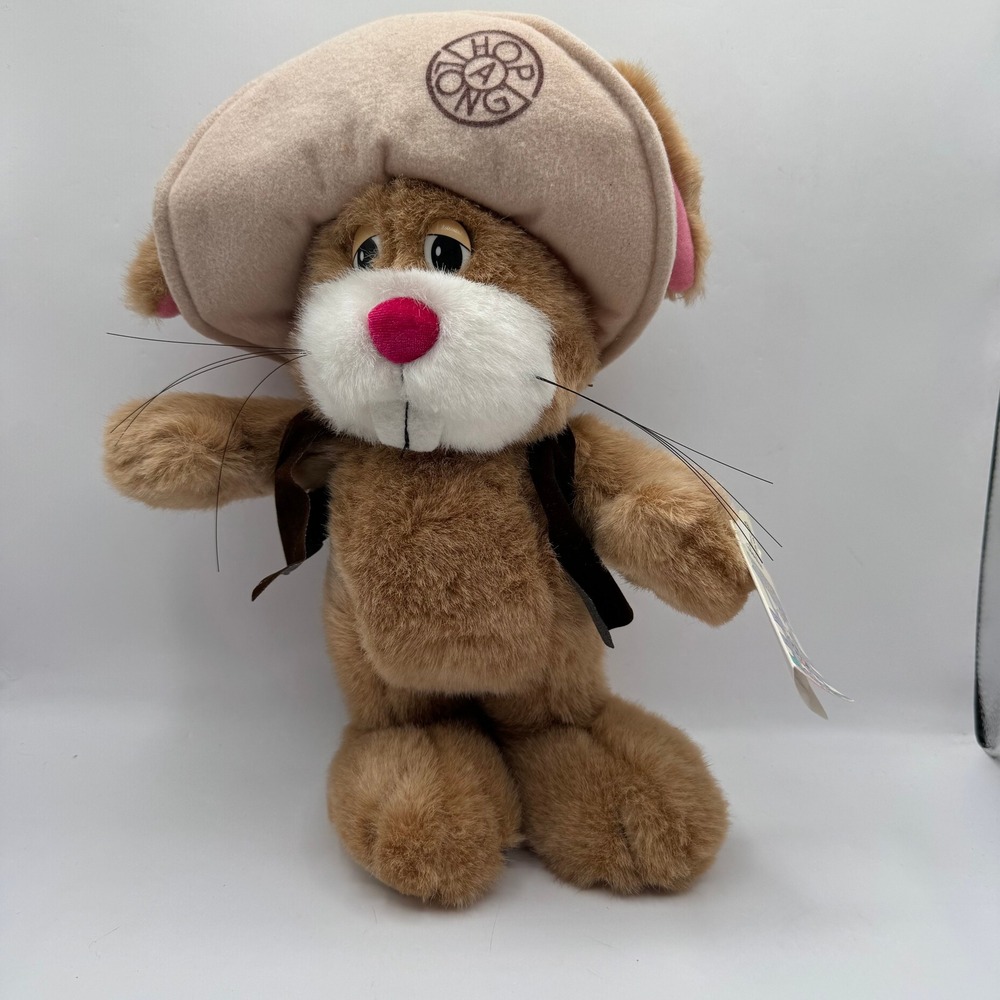 Applause Hop-A-Long Bunny Plush Toy Tan Explorer 1988 Vintage Tags